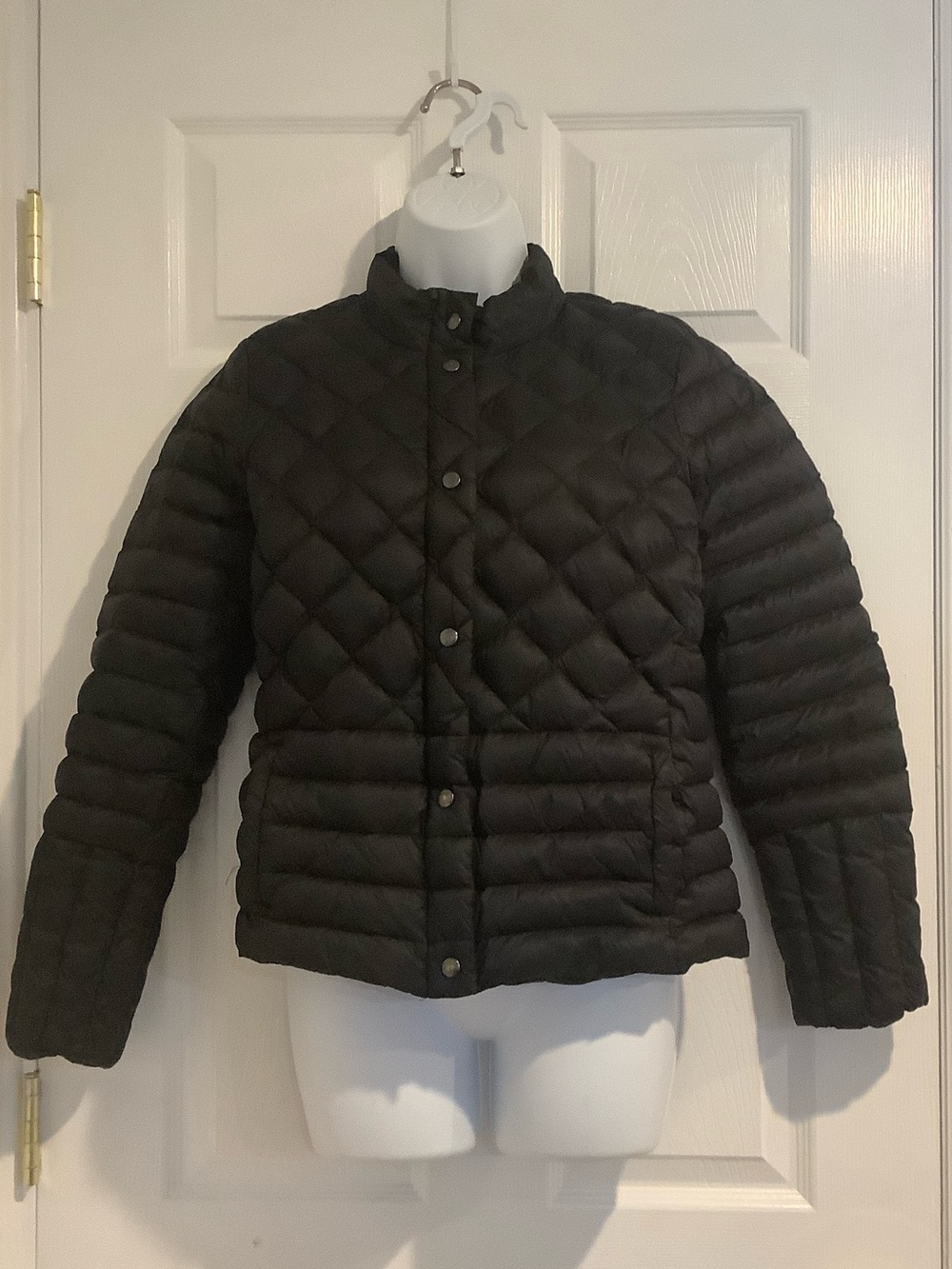 LANDS’ END Women’s Black Lightweight Quilted Puffer Down Fall Winter Jacket S